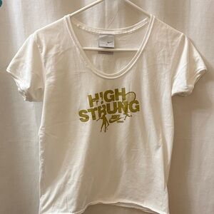 Nike White Tee with Gold High Strung Graphic